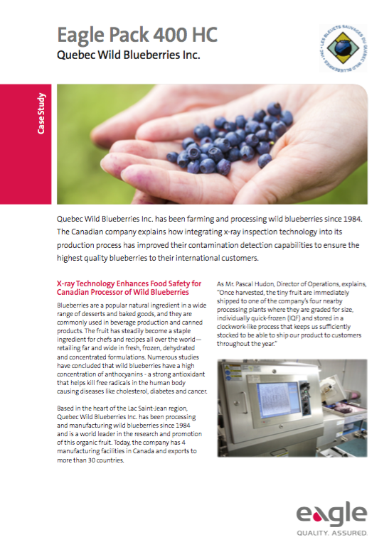 Quebec Wild Blueberries: X-Ray Inspection Enhances Food Safety for Wild Blueberry Processor