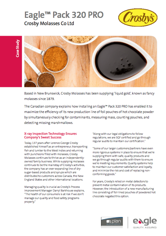 Crosby Molasses: X-Ray Inspection Guarantees Food Safety of Metalized Pouches
