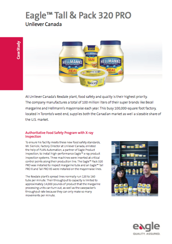 Unilever Canada: Authoritative Food Safety Program with X-ray Inspection